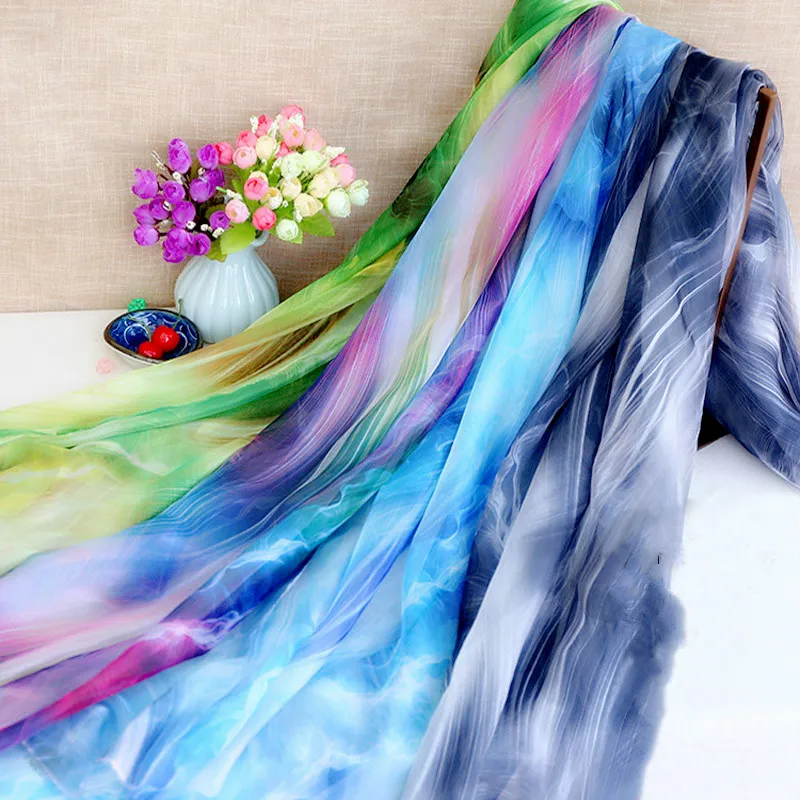 

Stage Cosplay Dress Fabric 30D Chiffon Silky Flowing Ombre Soft Breathable DIY Dress Blouse Fabric