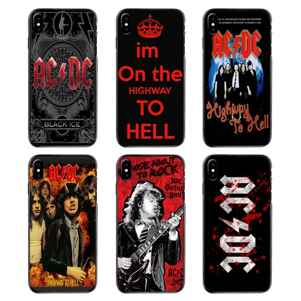 

For Samsung Galaxy Note 2 3 4 5 S2 S3 S4 S5 MINI S6 S7 edge S9 S8 Plus Phone Bag Case Rock Band Highway to Hell ACDC Logo Poster