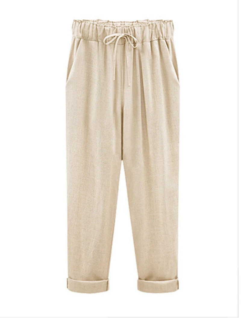 Женские свободные брюки до щиколотки с завышенной талией|pants trousers|linen pants womenpants women