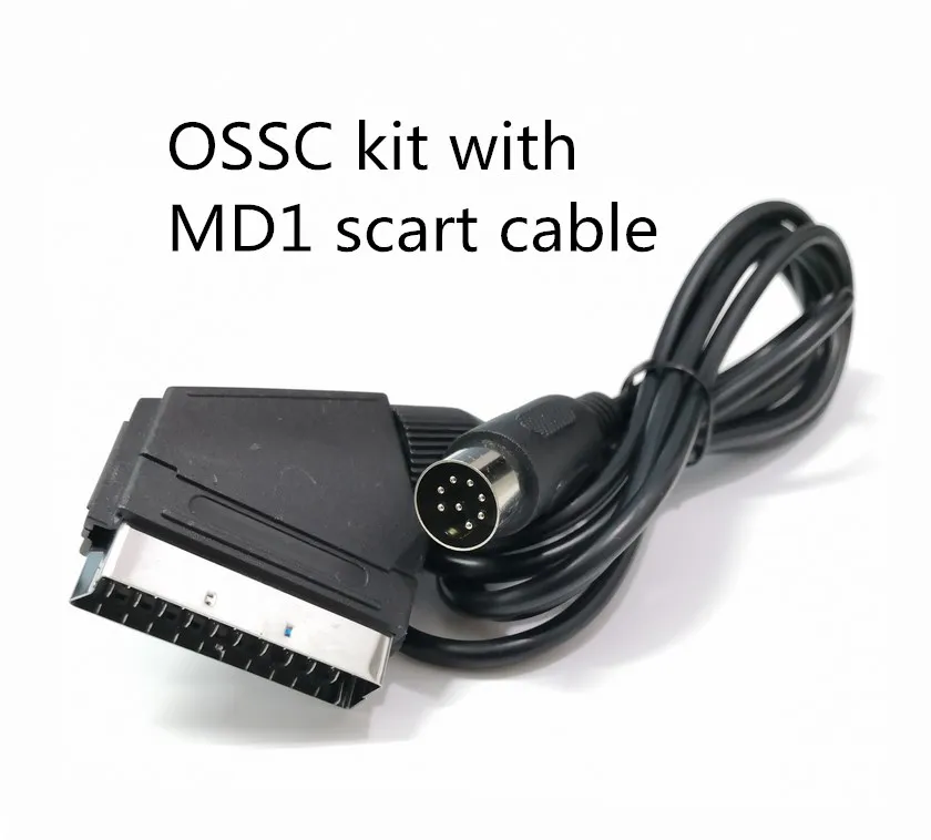 Bitfunx OSSC HDMI конвертер адаптер Комплект для ретро игровых консолей PS2/SEGA/Saturn/nintendo 64/PC Engine/playstation 2 - Цвет: MD1 scart cable