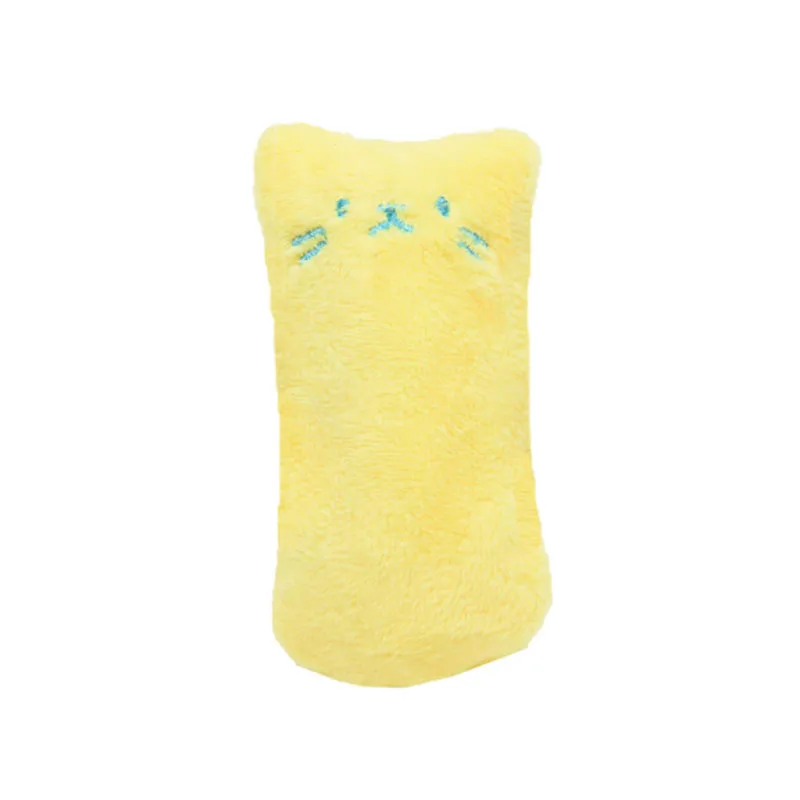 Милая Подушка, кошачья мята, игрушка, плюшевая в форме кошки, необычная Жевательная мята, Интерактивная кошка, игрушка, зубы, шлифовальные игрушки - Цвет: yellow