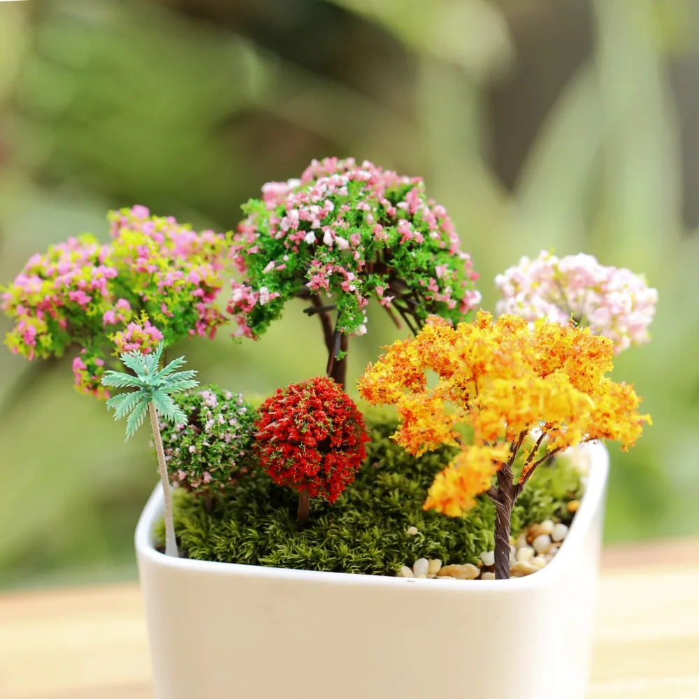 

Miniature, Miniature Artificial Tree Micro Landscaping Decoration Plastic Craft Sand Table DIY Accessories