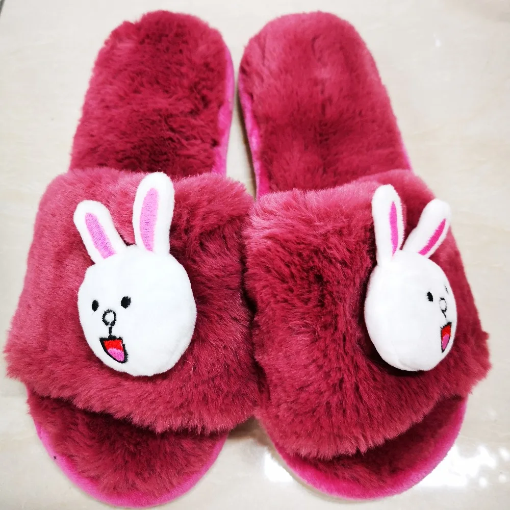 

KESMALL Inventory Clearance Women Winter Home Slippers Cartoon Cat Non-slip Warm Indoors Bedroom Floor Shoes Plush Slippers S3