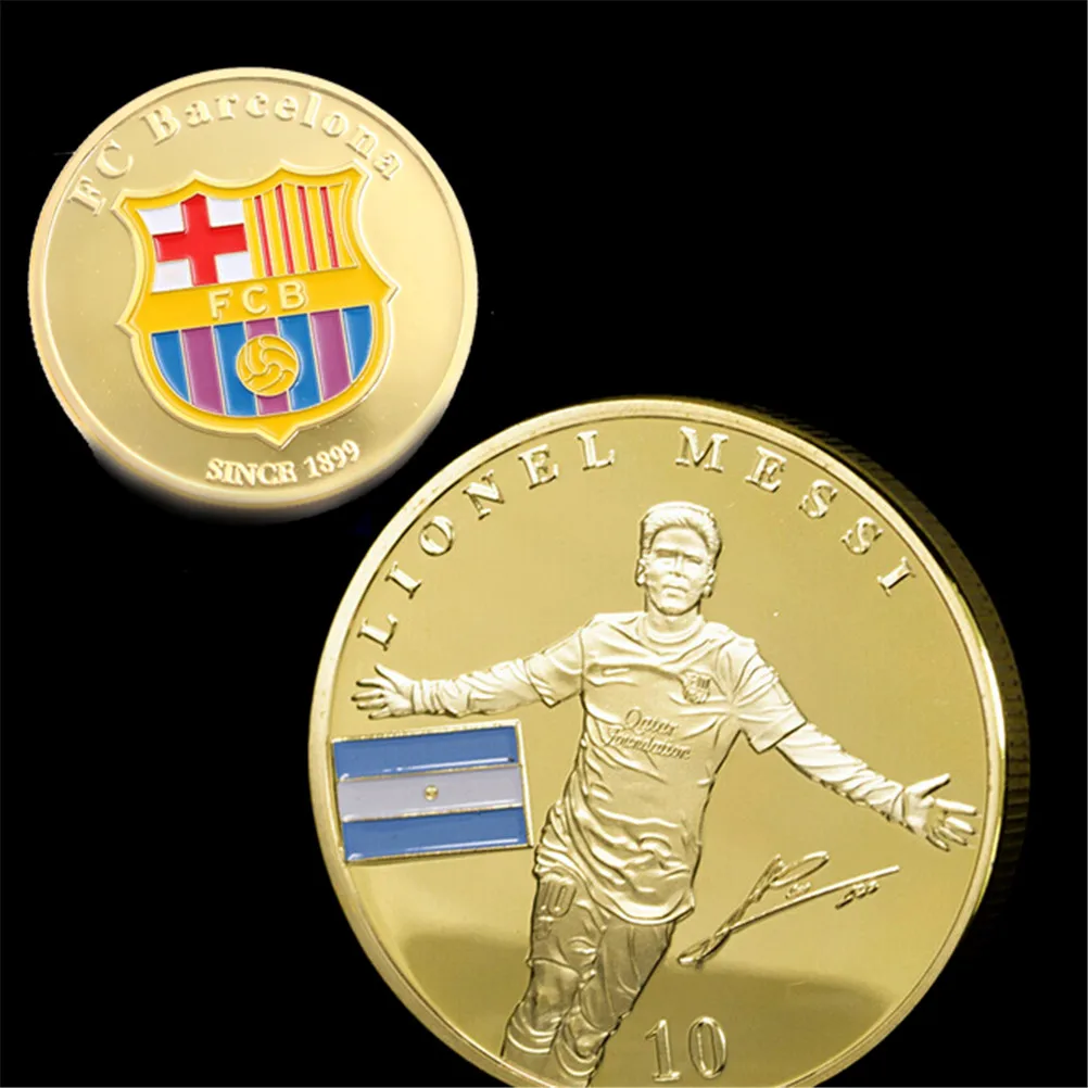 1Pc Football Football Superstar Lionel Messi pièce commémorative Collection cadeau joueur de Football pièces d'or à collectionner nouveau