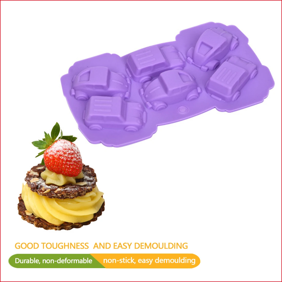 

NewBaking Cake Pan Cartoon Cars Shape Silicone Soap Mold Fondant Cake Decorating Tools Kitchen Accessories Chocolate DIY Mold