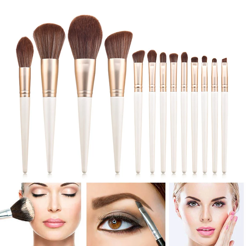 

2019 New arrival High Quality Cost-effective13pcs Makeup Brushes Set Powder Foundation Blusher Eye Shadow Cosmetic Tools