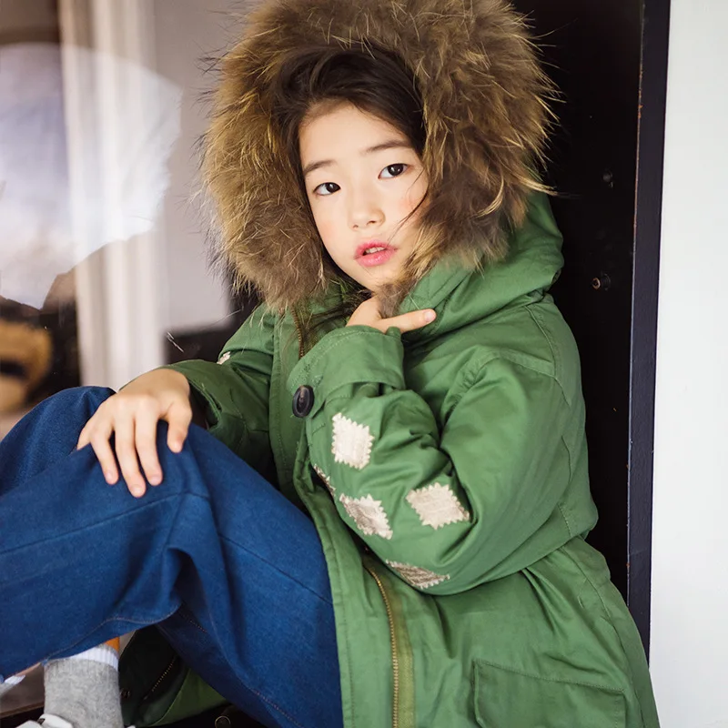 

Children's Cotton Padded Clothes 2018 New Wool Collar Thick Winter Down Jackets For Girls 5 6 7 8 9 10 11 12 13 Y Big Girl Coats
