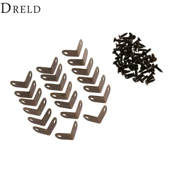 

DRELD 20Pcs Iron Decorative Antique Jewelry Wine Gift Box Wooden Case Corner Protector Guard Bronze Decorate Your Desk 15*9mm