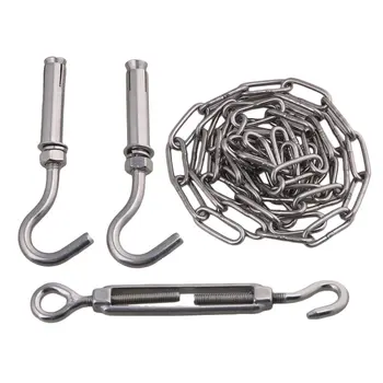 

Silver Load 60KG 304 Stainless Steel M3 1.5M Turnbuckle Chain Set for Outdoor Drying or Tightening