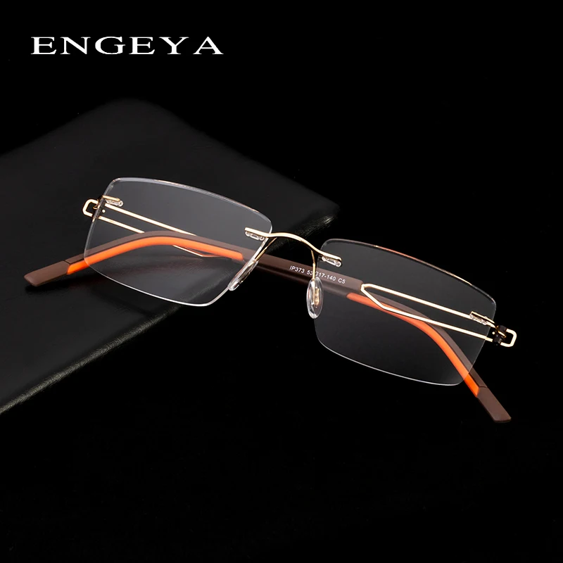 

Alloy Rimless Glasses Optical Eyeglasses Frame Men Glasses Clear Prescription Spectacles Ultralight Transparent Glasses #IP373