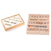 2 шт деревянные многофункциональные Серьги Кольца Ювелирные Изделия Дисплей лоток Органайзер держатель