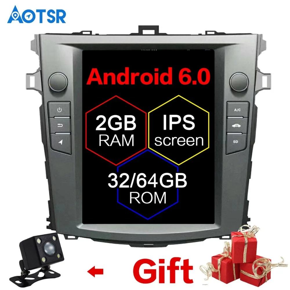 

Android 6.0 Tesla style 10.4 inch Car No DVD Player GPS Navigation For Toyota Corolla 2007-2013 stereo CD unit Satnav multimedia