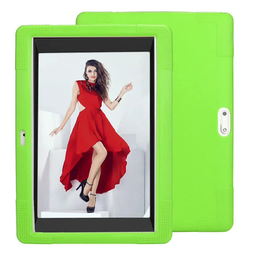 CARPRIE универсальный силиконовый чехол для 10 10,1 дюймов Android Tablet PC 180312 Прямая поставка - Цвет: Зеленый