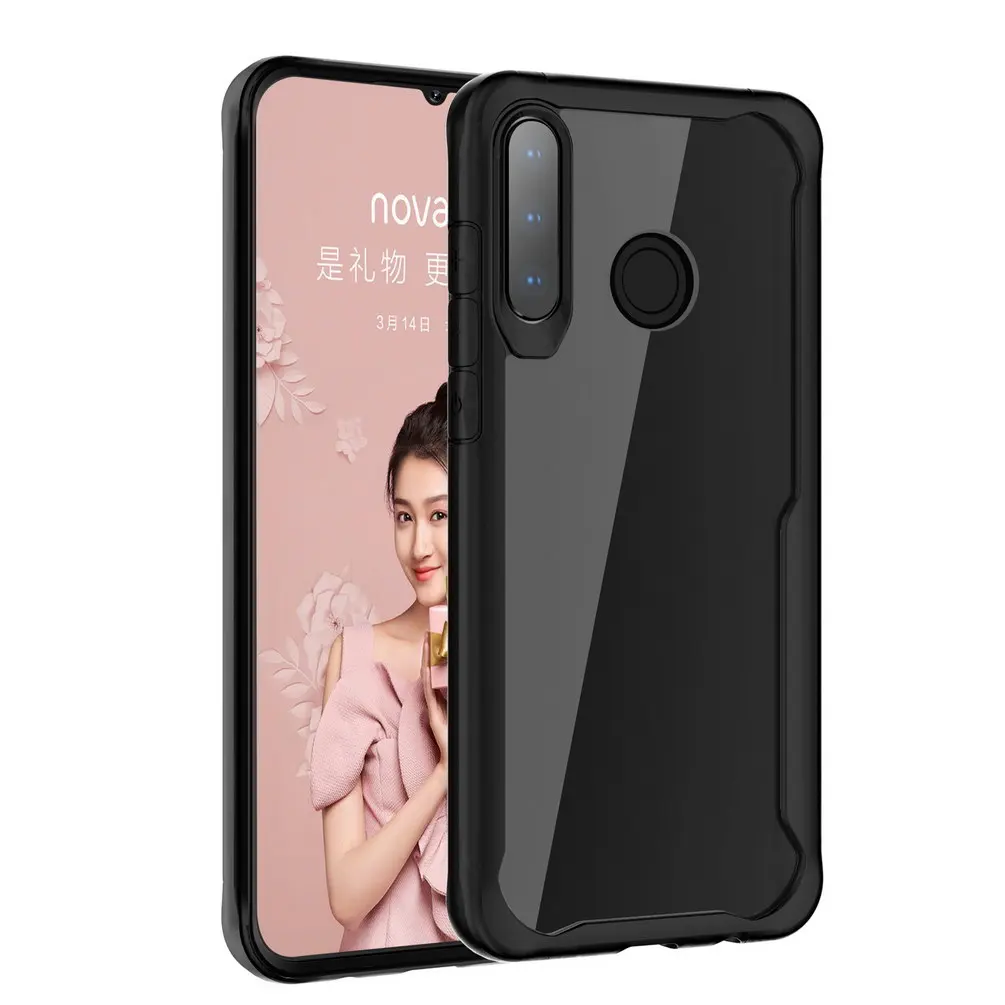 

Luxury Slim TPU Acrylic Back Cover for HUAWEI P30 LITE Smartphone Cases Transparent Phone Case for Huawei NOVA 4E Case