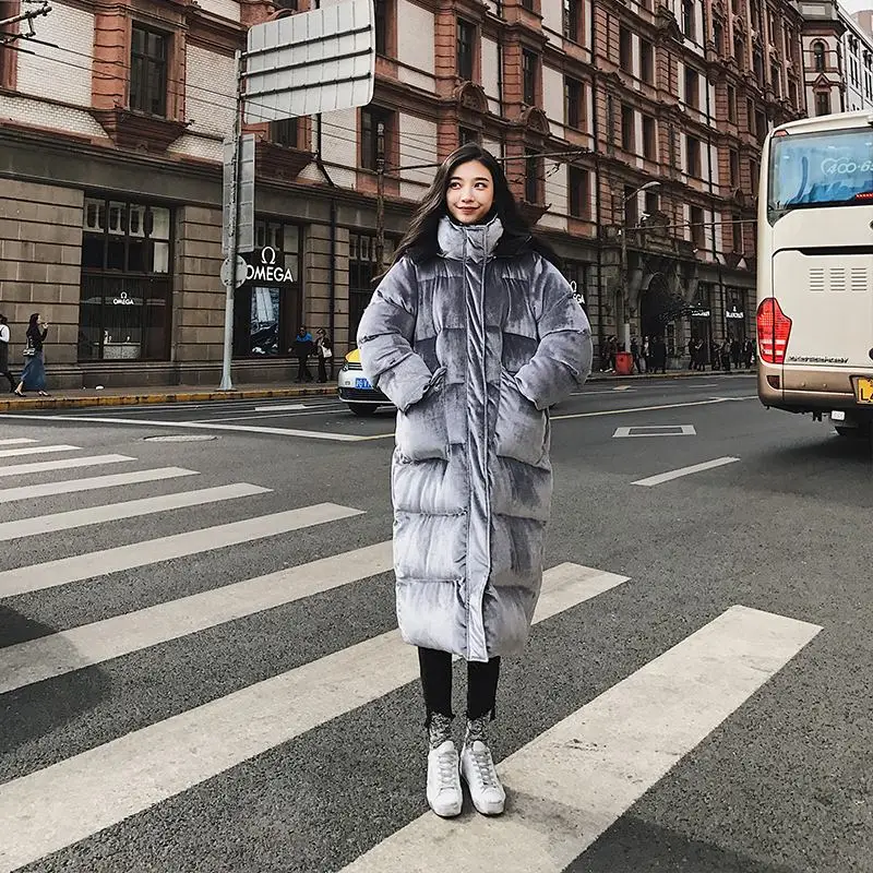 2018 Winter New Gold Velvet Plus Size Women Down Cotton Parka Female Big Pockets Hooded Warm Thick Loose Casual Coat Jacket D44 2018 Winter New Gold Velvet Plus Size Women Down Cotton Parka Female Big Pockets Hooded Warm Thick Loose Casual Coat Jacket D44
