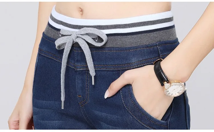 Эластичные кашемировые модные женские джинсы с эластичной резинкой на талии, зимние женские джинсы с мехом, новые теплые узкие брюки, Прямая поставка, W5 35