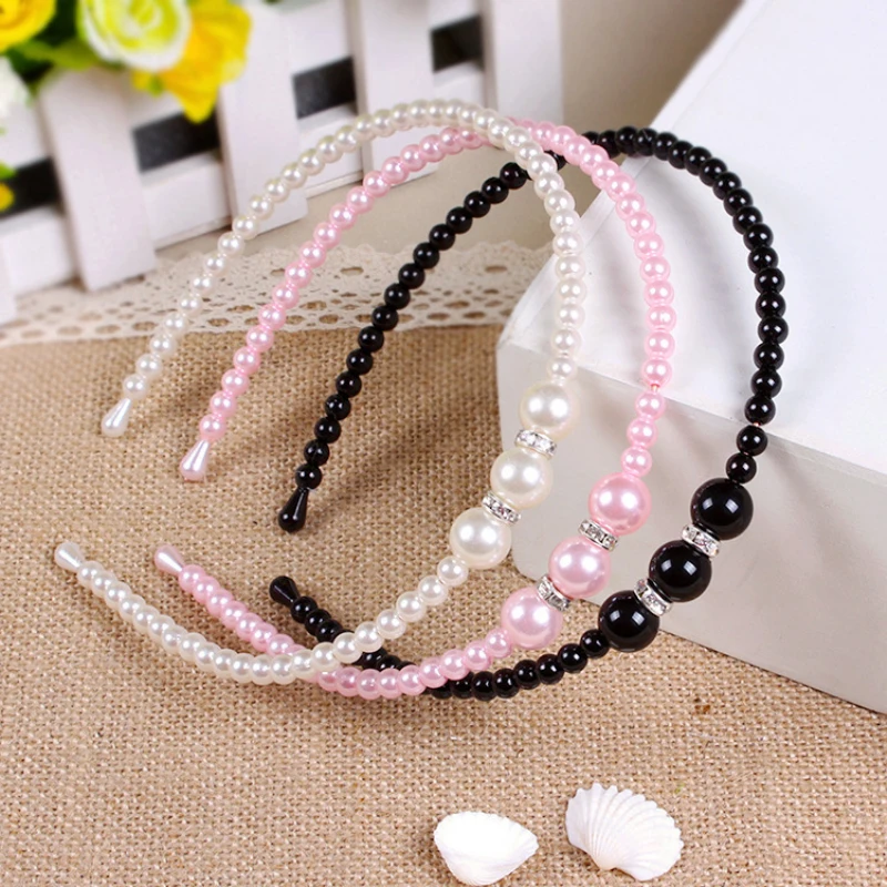 New Korean Style Princess Pearl Elegant Kids Girl Pearl Headbands Hair Bands Women Children Hair Accessories