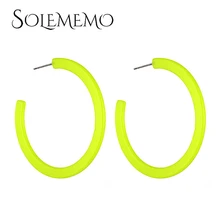 Solememo модные большие круглые неоновые Висячие серьги, новые флуоресцентные серьги для женщин и девушек, ювелирные изделия для ушей, E5463