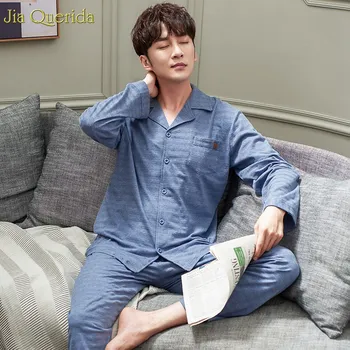 

Pajamas Sleeping Suits for Men 2019 Autumn Winter Pajamas Cotton High Quality Brand Sleepwear Men Plus Size Luxury Men Clothing