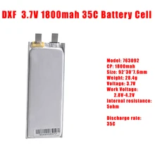 2017 DXF 3,7 V 1S 1800mah 35C batería max60C helicóptero con batería lipo avión drone de células de batería
