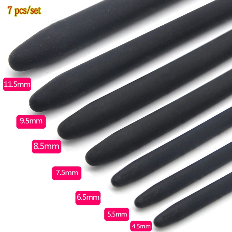 7pcs/set,352mm long silicone urethral dilator sounds soft penis plugs male masturbator urethra sounding rod sex toys for men