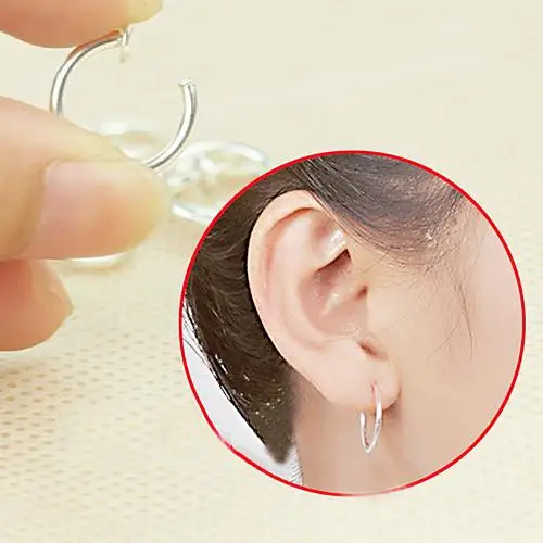 

8 Pcs Punk Clip On Fake Piercing Nose Septum Lip Hoop Rings Unisex Earrings new