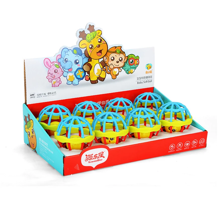 11cm Baby toys Kawai Funny Rattles Safe no ntoxic soft material puzzle baby hand grasp ball dumbbell rattle 0-24 month | Игрушки и хобби