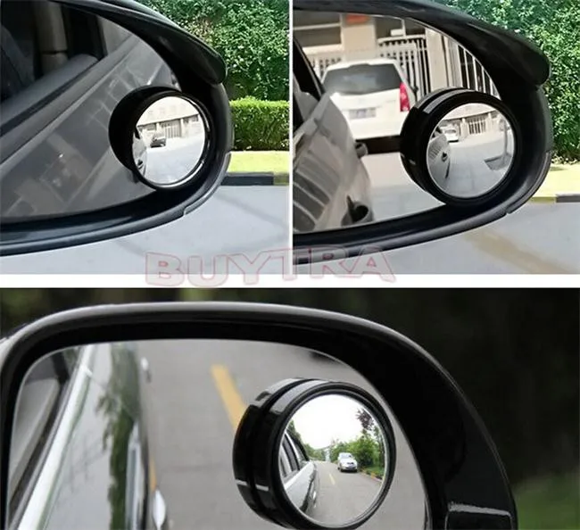 1 Pair Side 360 Wide Angle Round Car Vehicle Blind Spot Dead Zone Rear View Mirrors