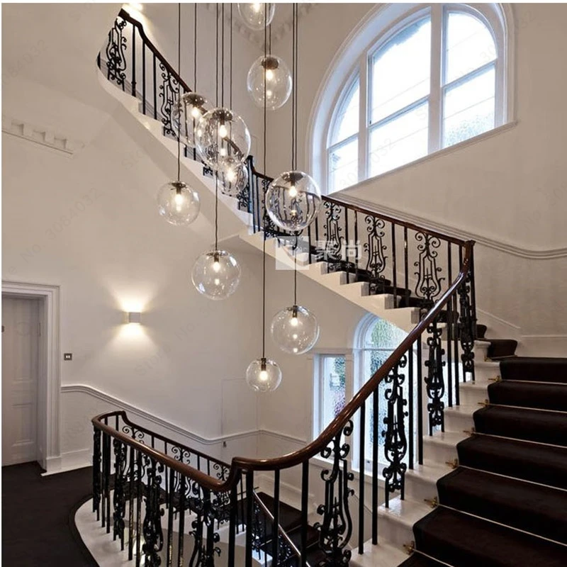  BDBQBL Nordic Pendant Lights Globe Chrome Lamp Glass Ball Pendant Lamp Transparent Kitchen Light Fi - 32826469036