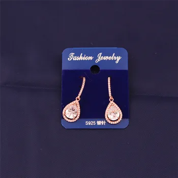 

Fashion Earrings For Women Water Drop Shape Design With Big Sparkling Crystals Tanabata Festival Gift Choose Copper Dropshipping