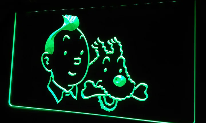 

LS213-g Tintin and Snowy Adventures Comic 3D LED Neon Light Sign Customize on Demand 8 colors to choose