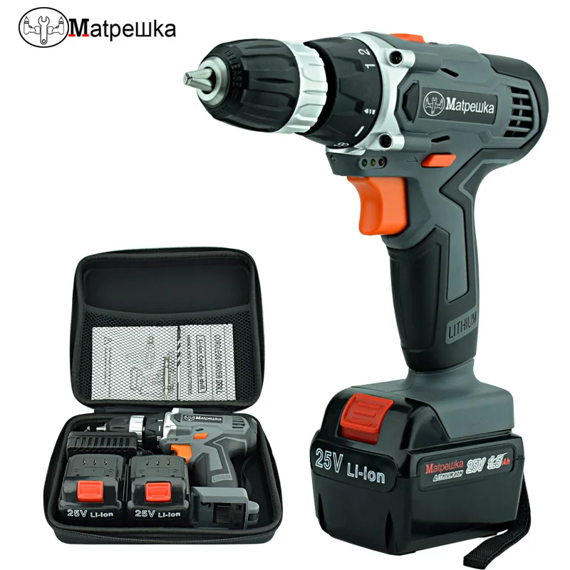 

25V Electric Screwdriver Lithium Battery Rechargeable Parafusadeira Furadeira Multi-Function Cordless Electric Drill Power Tools