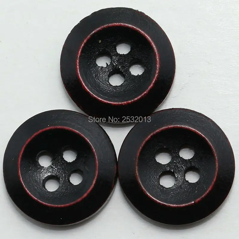 

Free Shipping 100 pcs Black Polish Bevel Edge Wooden Buttons 4 Holes 15mm Sewing Scrapbooking Crafts Handmade Wood Button