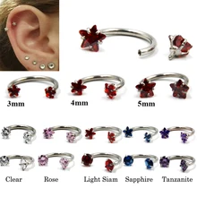 Внутренняя нить зубец установка циркон Подкова круговой штанги ушной хрящ Хеликс перегородка нос губы Лабрет пирсинг ювелирные изделия