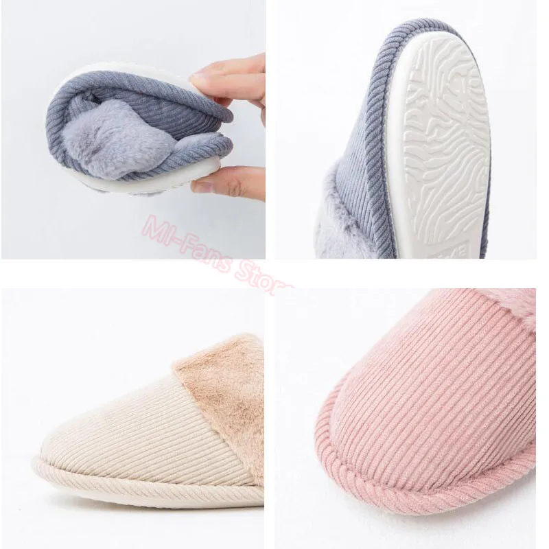 Xiaomi One Cloud Winter Home Cotton Slippers Plus Size 37-44 Non-Slip Thick Warm House Shoes Cotton Women Men Slippers 4 Colors (1)