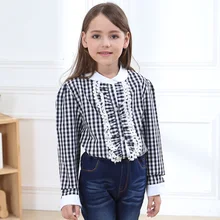 Новинка 5-13 лет хлопковые рубашки для девочек осень и весна блуза с длинными рукавами 2 цветов топы для детей брендовые