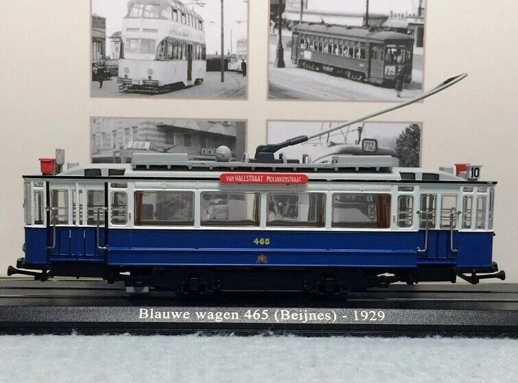 

1:87 Blauwe Wagen 475 (Beijnes) - 1929 Swiss City Tram Train Resin Static Simulation Model
