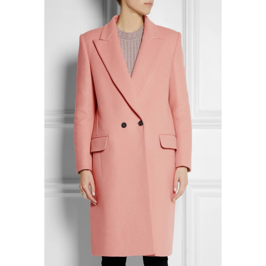 

ZADORIN Women Coats And Jackets Winter 2019 Wool Coat Long Sleeve Two Buttons Casual Office Overcoat Lapel Blazer Mujer Femme