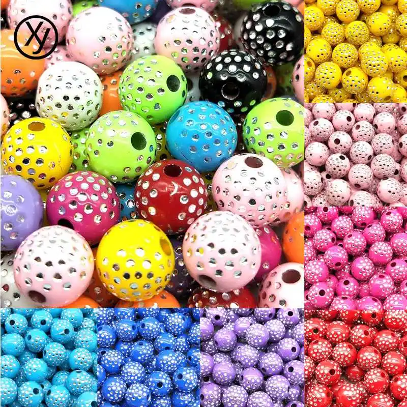 Bracelet Accessories DIY 100pcs 8mm Cheap New Fashion Beads Arrival Round Acrylic Rhinestones Charms Bead For Necklace | Украшения и