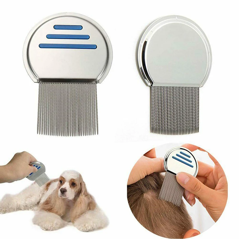 

Terminator Lice Comb Nit Free Kids Hair Rid Headlice Stainless Steel Metal Teeth Remove Nit Brush pet supplies dog cat