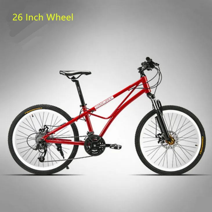 Бренд, рама из алюминиевого сплава, горный велосипед, для спорта на открытом воздухе, 24/26 дюймов, колеса, 24/27 скоростей, дисковый тормоз, MTB, велосипед - Цвет: Red 26 inch