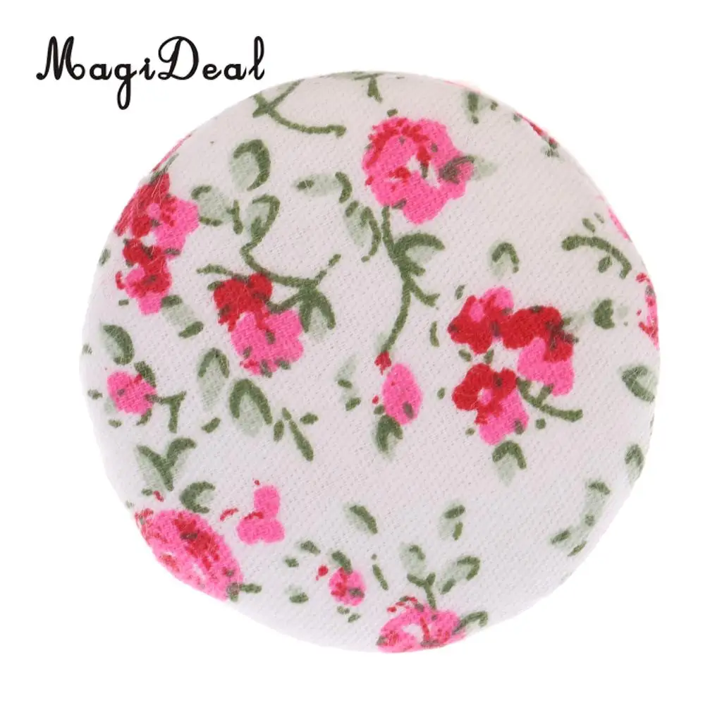 MagiDeal 1/12 Scale Dollhouse Miniature Furniture Round Floral Stool Chair for Dolls House Bedroom Decoration Children Toy