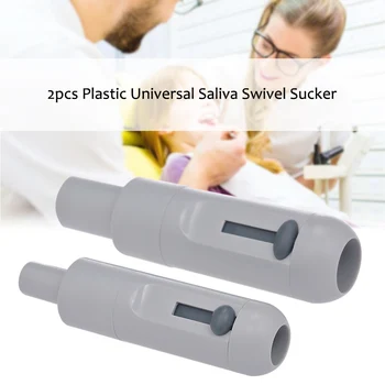 

2pcs Plastic Universal Saliva Swivel Sucker Suction Handle With Adjustable Valve Weak Suction Autoclavable Dental Instruments