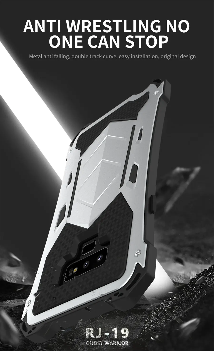 New Heavy Duty Case for Samsung Galaxy Note 9 Doom Armor Metal Case for Samsung Note 9 Original R-just Shockproof Cover (2)