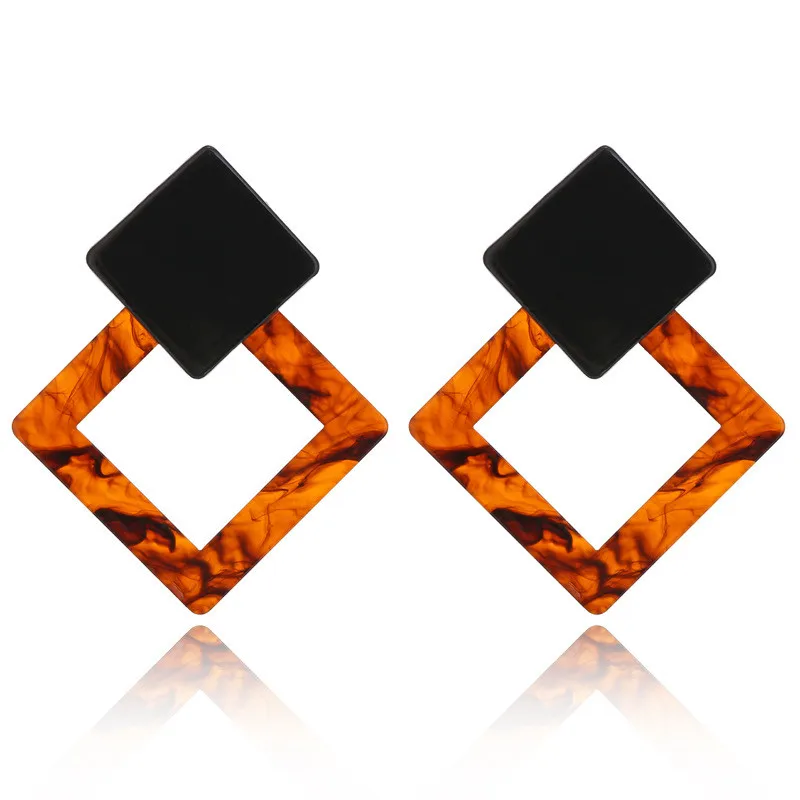 

MODEBOX Simple Acrylic Earrings Vintage Geometric Earrings Women European And American Friendship Earring For Gift
