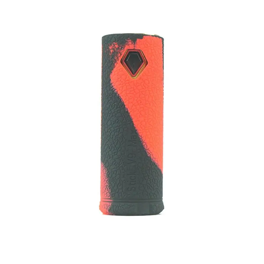 SMOK Stick V9 Max комплект чехол с текстурой кожи Силиконовый чехол для обёртывания гелевый Чехол Smoktech Stick V9 vape ручка - Цвет: Red black