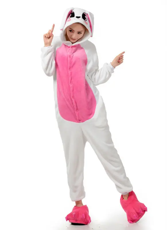 Мужские Женские мультфильм кролик взрослых животных Комбинезоны onsie пижамы Комбинезоны для женщин C350 S/M/L/XL/ XL