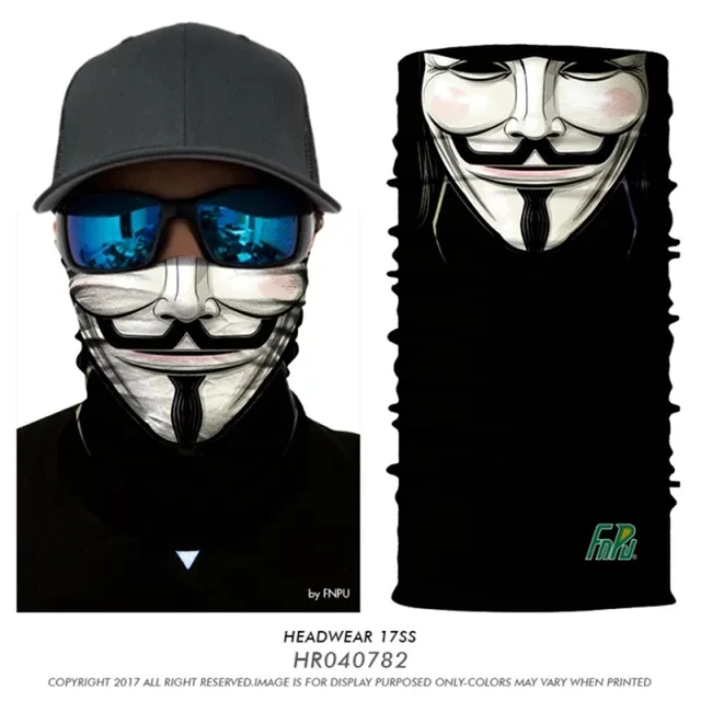 3D Seamless Bandana V for Vendetta Face Mask Anonymous Magic Scarfs