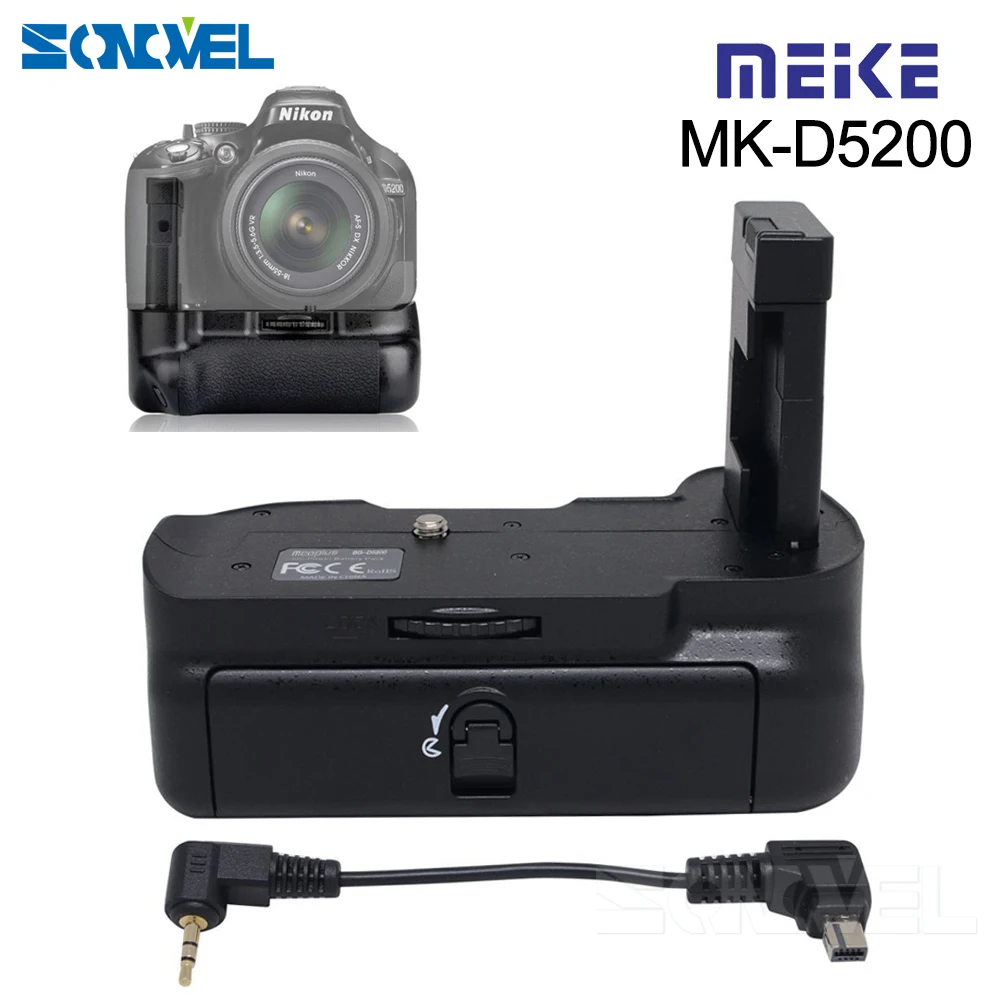 Meike MK-D5200 Вертикальная камера Мути-Мощность Батарейная ручка держатель для Nikon D5200 DSLR EN-EL14