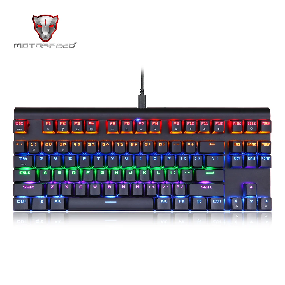 

MOTOSPEED K83 Mechanical Keyboard with Colorful LED Backlit Wireless Gaming Keyboard Bluetooth 3.0 87 Keys Dual-mode PK CK104